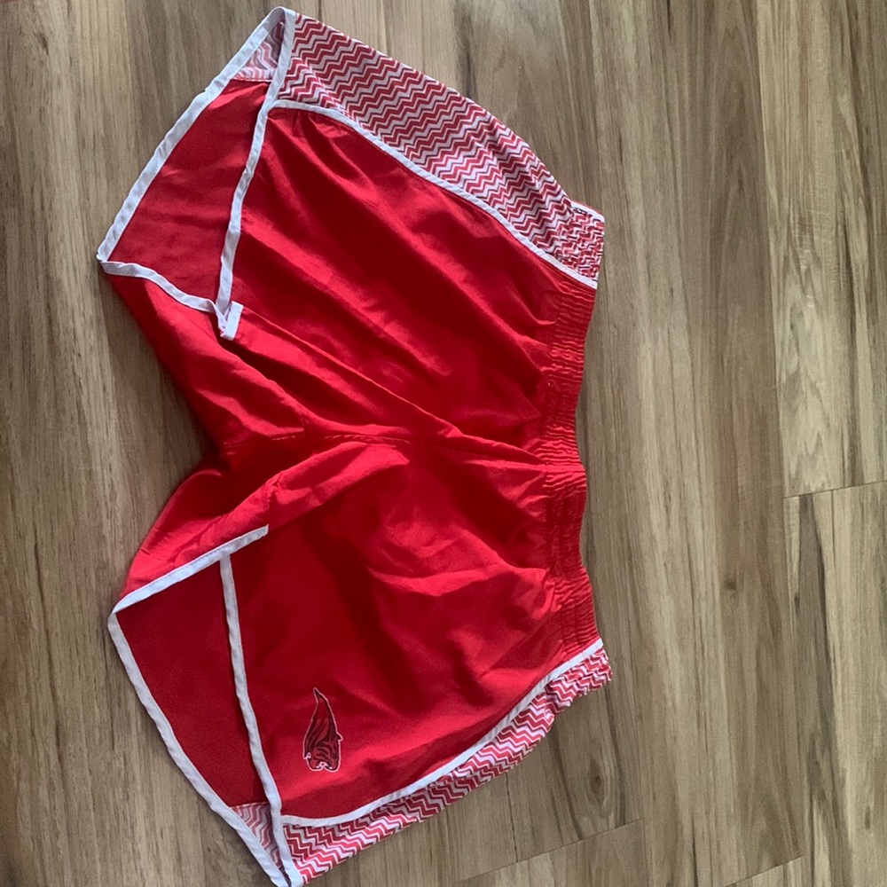 Red athletic shorts